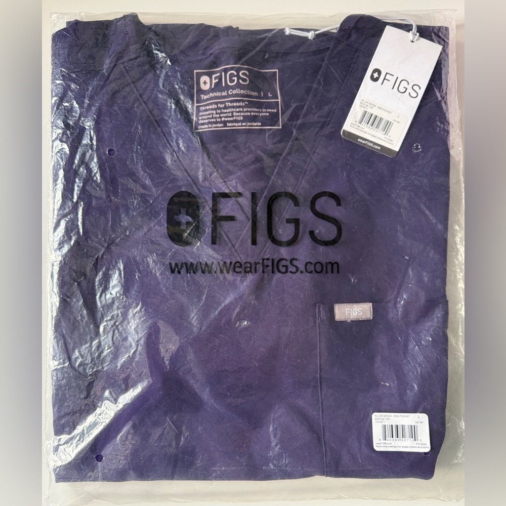 Figs Women's Catarina One-Pocket Scrub Top Purple Size Large New